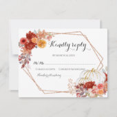 Burgundy Pumpkin-Herfst in Love Weddenschap RSVP-k Bedankkaart (Voorkant)