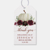 Burgundy Pumpkin Herfst Vrijgezellenfeest Favor Ta Cadeaulabel (Voorkant)