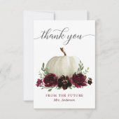 Burgundy Pumpkin Vrijgezellenfeest - Hartelijk dan Bedankkaart (Voorkant)