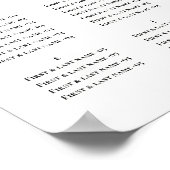 Burgundy Purple Floral Alphabetical Seating Chart Poster (Hoek)