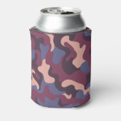 Burgundy Purple Pink Camo Swirls Can Cooler (Blikje Achterkant)