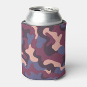 Burgundy Purple Pink Camo Swirls Can Cooler (Blikje Voorkant)