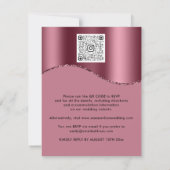 Burgundy QR Code Roos Weddenschap Bridal Pink (Achterkant)