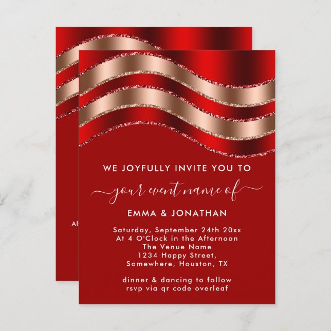 Burgundy QR Code Roos Weddenschap Vrijgezellenfees (Voorkant / Achterkant)