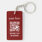 Burgundy QR Code Your Logo Business Keychains Sleutelhanger (achterkant)