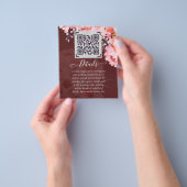 Burgundy QR SCANCODE Trouwwebsite Details Flyer (Hand)