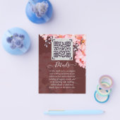 Burgundy QR SCANCODE Trouwwebsite Details Flyer (Enkel)