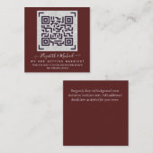 BURGUNDY QR-SCANCODE Trouwwebsite Details  Notitiekaartje (Voorkant / Achterkant)