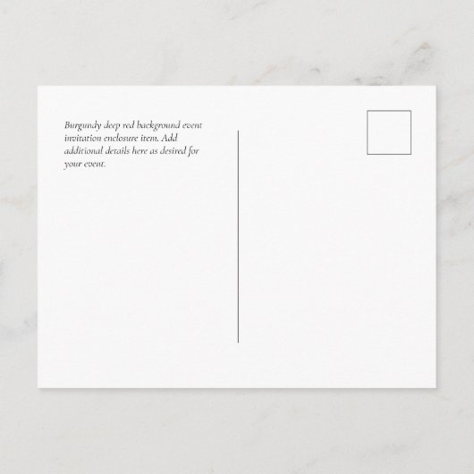 BURGUNDY QR SCANNING CODE Weddenschap Website - De Briefkaart (Achterkant)