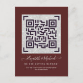 BURGUNDY QR SCANNING CODE Weddenschap Website - De Briefkaart (Voorkant)