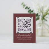 BURGUNDY QR SCANNING CODE Weddenschap Website - De Briefkaart (Staand voorkant)