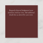 BURGUNDY QR SCANNING CODE Weddenschap Website - De Informatiekaartje (Achterkant)