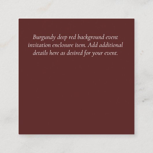 BURGUNDY QR SCANNING CODE Weddenschap Website - De Informatiekaartje (Achterkant)