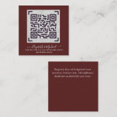 BURGUNDY QR SCANNING CODE Weddenschap Website - De Informatiekaartje (Voorkant / Achterkant)