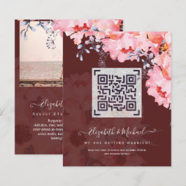Burgundy QR SCANNING CODE Wedding Website nodigt u