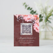 Burgundy QR SCANNING CODE Wedding Website nodigt u (Staand voorkant)