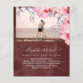 Burgundy QR SCANNING CODE Wedding Website nodigt u Flyer (Achterkant)