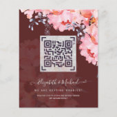 Burgundy QR SCANNING CODE Wedding Website nodigt u Flyer (Voorkant)