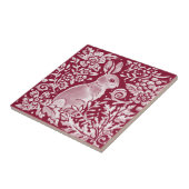 Burgundy Rabbit Bunny Woodland Floral Art Tegeltje (Zijkant)