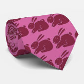 Burgundy Rabbits Stropdas (Opgerold)