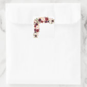 Burgundy rand sticker met wilde bloemen (Tas)
