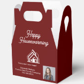 Burgundy Real Estate Company Agent Photo Custom Bedankdoosjes (Open)