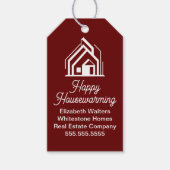 Burgundy Real Estate Company Customized Realtor Cadeaulabel (Voorkant)