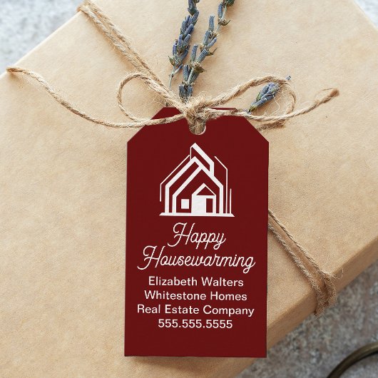 Burgundy Real Estate Company Customized Realtor Cadeaulabel