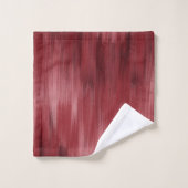 Burgundy Red Abstracte geborstelde golven Bad Handdoek (Wasdoekje)
