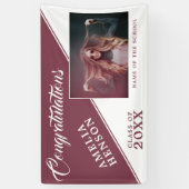 Burgundy Red Afstuderen Fotogradatie Partij Spandoek (Verticaal)