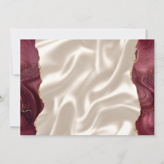 Burgundy Red Agate Ivory Silk Save the Date Kaart (Achterkant)
