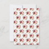 Burgundy Red and Blush Pink Floral Wedding RSVP Kaartje (Achterkant)