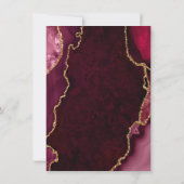 Burgundy Red and Gold Agate Birthday Party Bedankkaart (Achterkant)