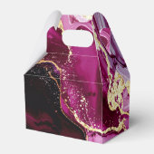 Burgundy Red and Gold Marble Agate Birthday Party Bedankdoosjes (Achterkant)