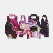 Burgundy Red and Gold Marble Agate Birthday Party Bedankdoosjes (Uitgevouwen)