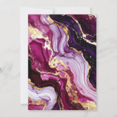 Burgundy Red and Gold Marble Agate Birthday Party Bedankkaart (Achterkant)