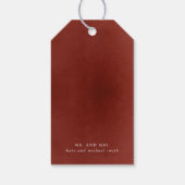 Burgundy Red and White Flowers Boho Thank You Cadeaulabel (Achterkant)