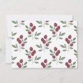 Burgundy Red Berries Pattern Bedankkaart (Achterkant)