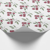 Burgundy Red Berries Pattern Cadeaupapier (Hoek)