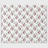 Burgundy Red Berries Pattern Cadeaupapier (Vlak)
