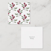 Burgundy Red Berries Pattern Notitiekaartje (Voorkant / Achterkant)