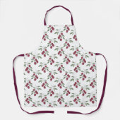 Burgundy Red Berries Pattern Schort (Voorkant)