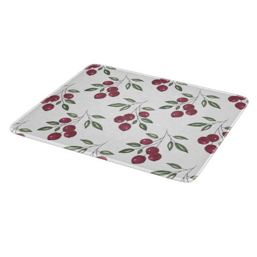 Burgundy Red Berries Pattern Snijplank (Hoek)