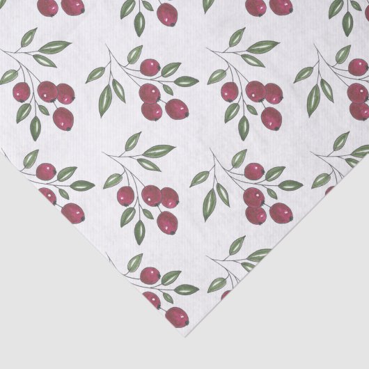 Burgundy Red Berries Pattern Tissuepapier (Detail)
