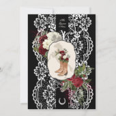 Burgundy Red Black Floral Elegant Charro Quince Kaart (Achterkant)