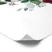 Burgundy Red Bloom Weddenschap Welkomstteken Poster (Hoek)