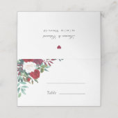 Burgundy Red Blooms Boho Wedding Plaatskaartje (Buitenkant ongevouwen)