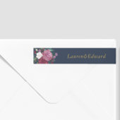 Burgundy Red Blooms Boho Wedding Return Address