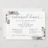 Burgundy Red Blooms Rehearsal Dinner Kaart (Voorkant)