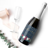 Burgundy Red Blooms Weddenwijn Wijn Etiket